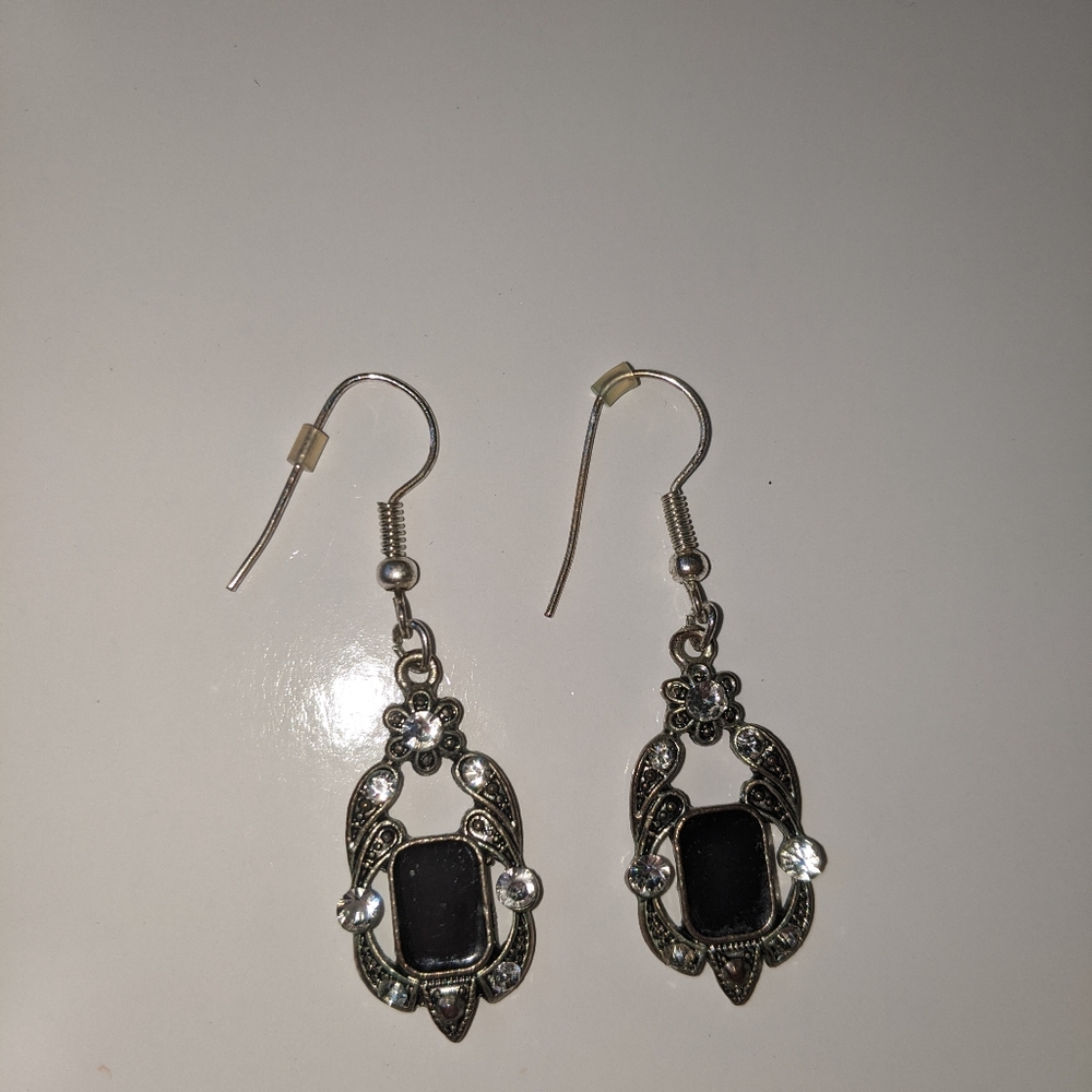 Gunmetal black earrings